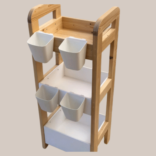 Wooden Art Supply Storage Shelf